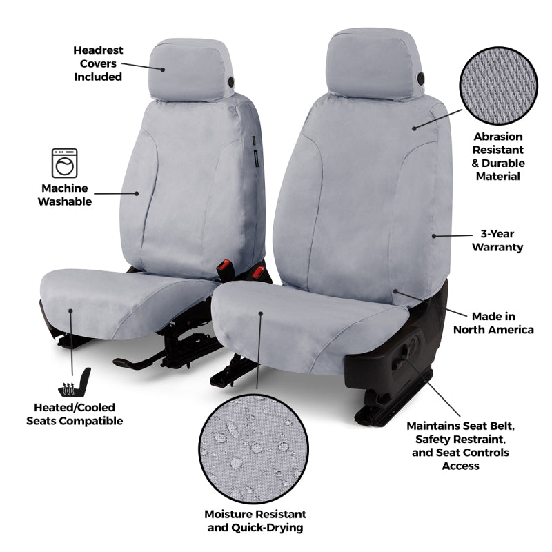 Covercraft 15-26 Ford Transit Polycotton SeatSaver Custom Second Row Seat Covers-Taupe