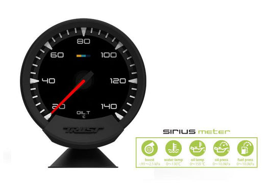 GReddy Sirius Meter - Oil Temp 20/140 (Deg.C) 74mm Analog Gauge (w/Oil Temp Sensor & Harness Set)