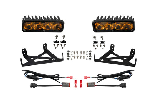Diode Dynamics 2020-2022 Ford F-250 Super Duty F250 Fog SS6 Sport LED Kit Yellow 3000K