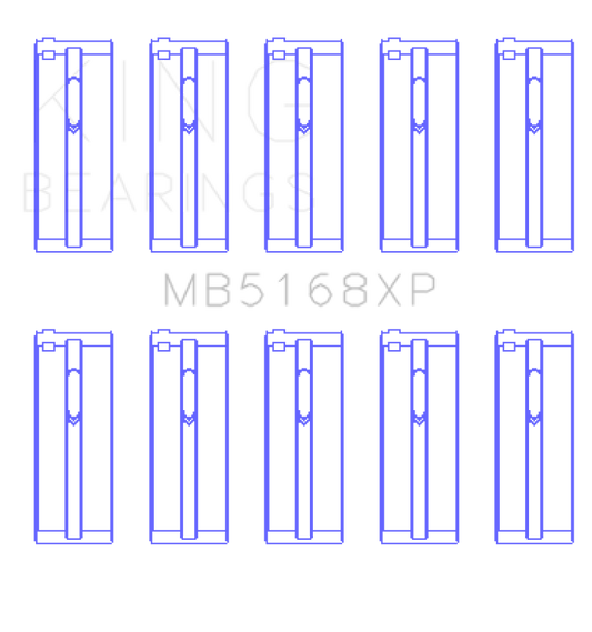 King Engine Bearings Honda H22 50mm Journal Crankshaft Main Bearing Set (Size .025)