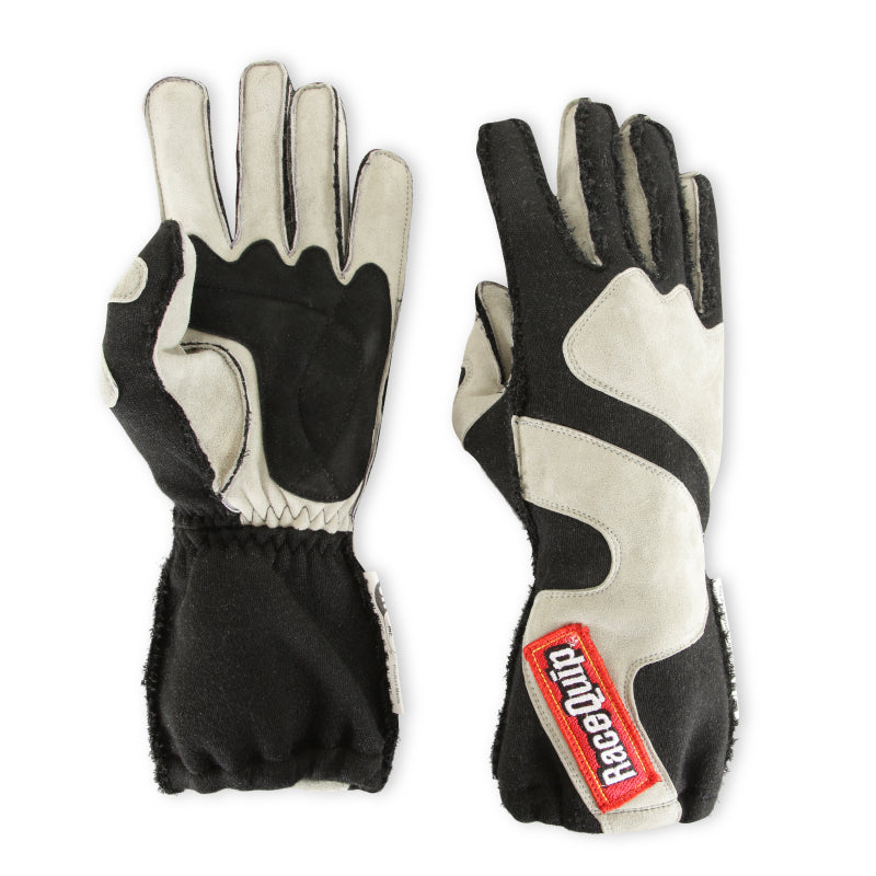 RaceQuip SFI-5 Gray/Black 2XL Outseam w/ Closure Glove