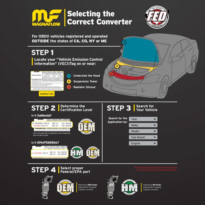 MagnaFlow Direct Fit Catalytic Converter 99-00 Toyota Camry 2.2L