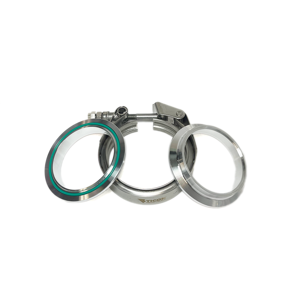 Ticon 2.5in Al Quick Release V-Band Clamp Assembly (1 Female/1 Male/1 Quick Release Clamp)