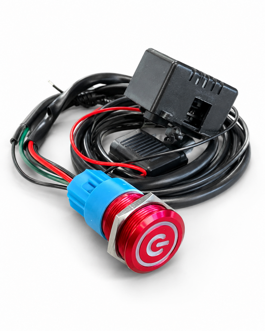 Granatelli Billet Illuminated Exhaust Cutout Push Button - Red Bezel