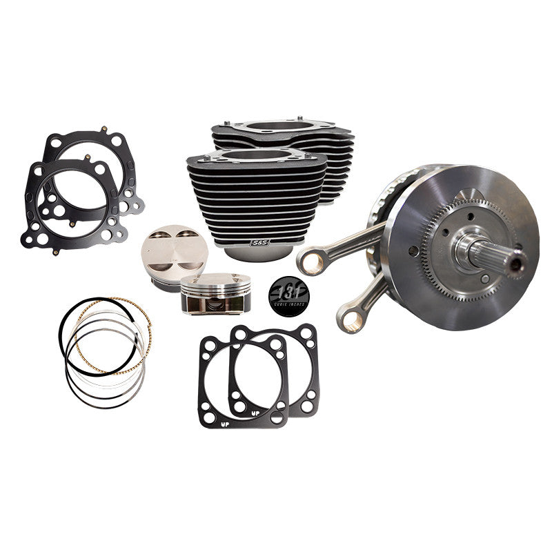 S&S Cycle 2017+ M8 131in 4-5/8in Stroke Hot Set Up Kit - Black Granite w/ Highlight
