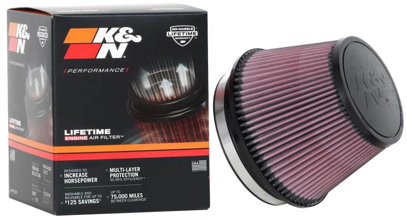 K&N Universal Tapered Filter 6in Flange ID x 7.5in Base OD x 5in Top OD x 5in Height