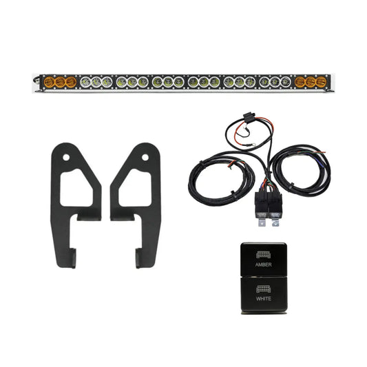 Cali Raised 10-24 Toyota 4Runner Roof Rack Front Light Bar Kit