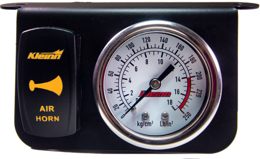 Kleinn Panel Mounted 160 PSI Gauge w/ an Illuminated AMBER Momentary Rocker Switch
