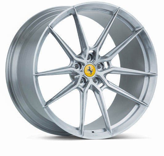 Vossen x Novitec NF9 21x9.5in - 5x114.3 BP - ET33 - Brushed Gloss Clear Ferrari F12 Front Wheel