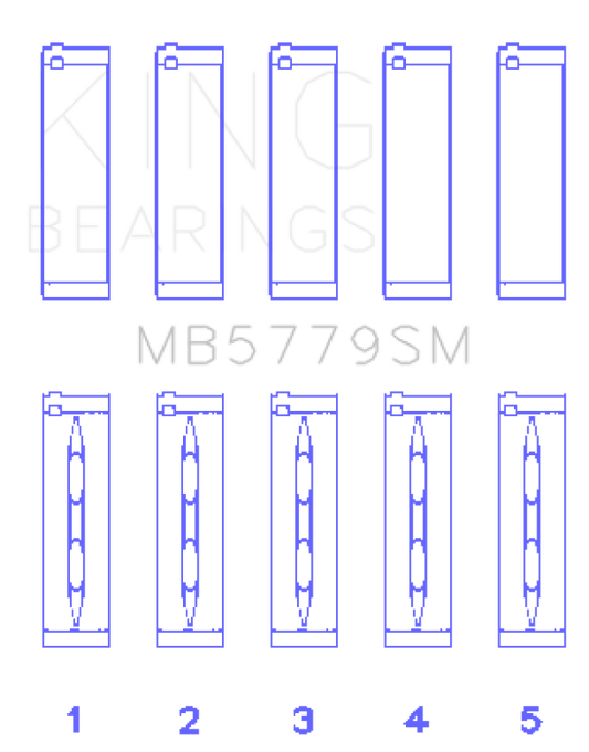 King Engine Bearings Audi CDAA/CDHA/CDHB/CDAB Main Bearing Set (Set of 5) - Size STD