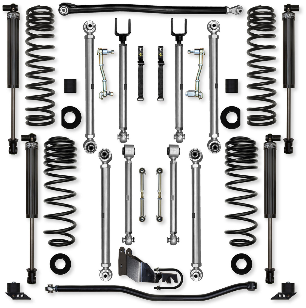 Rock Krawler 2018+ Jeep Wrangler JLU 4DR 2.5in X Factor Pro Aluminum System - Stage 1