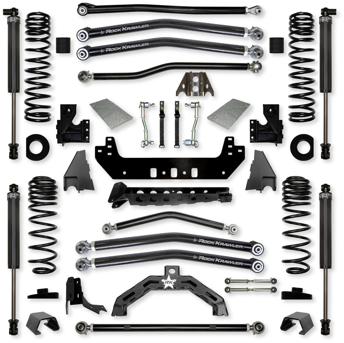 Rock Krawler 2021+ Jeep Wrangler JT (Diesel) 3in X Factor X2 Long Arm System - Stage 1