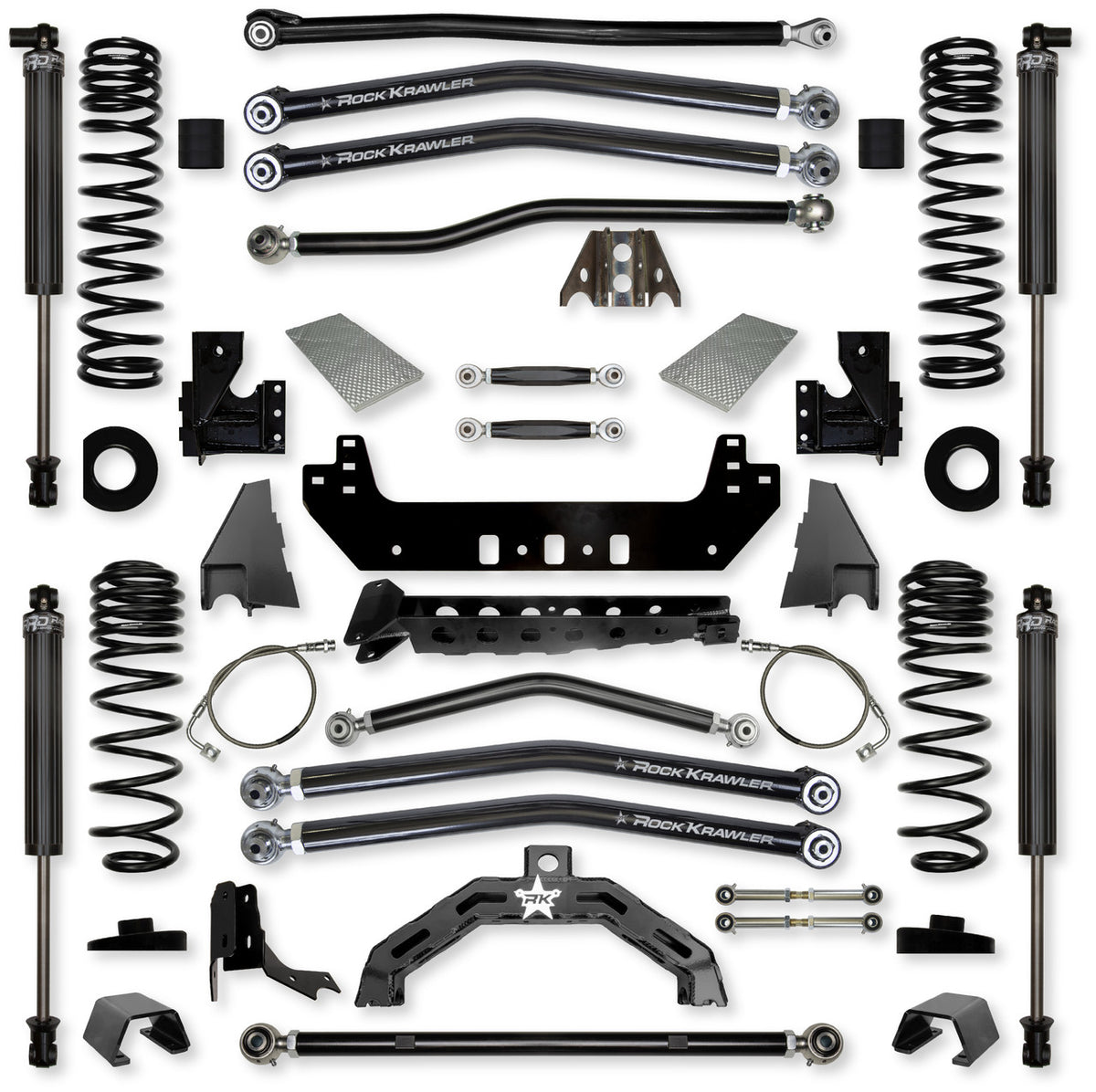 Rock Krawler 2019+ Jeep Wrangler JT 4.5in X Factor X2 (No Limits) Long Arm System - Stage 1