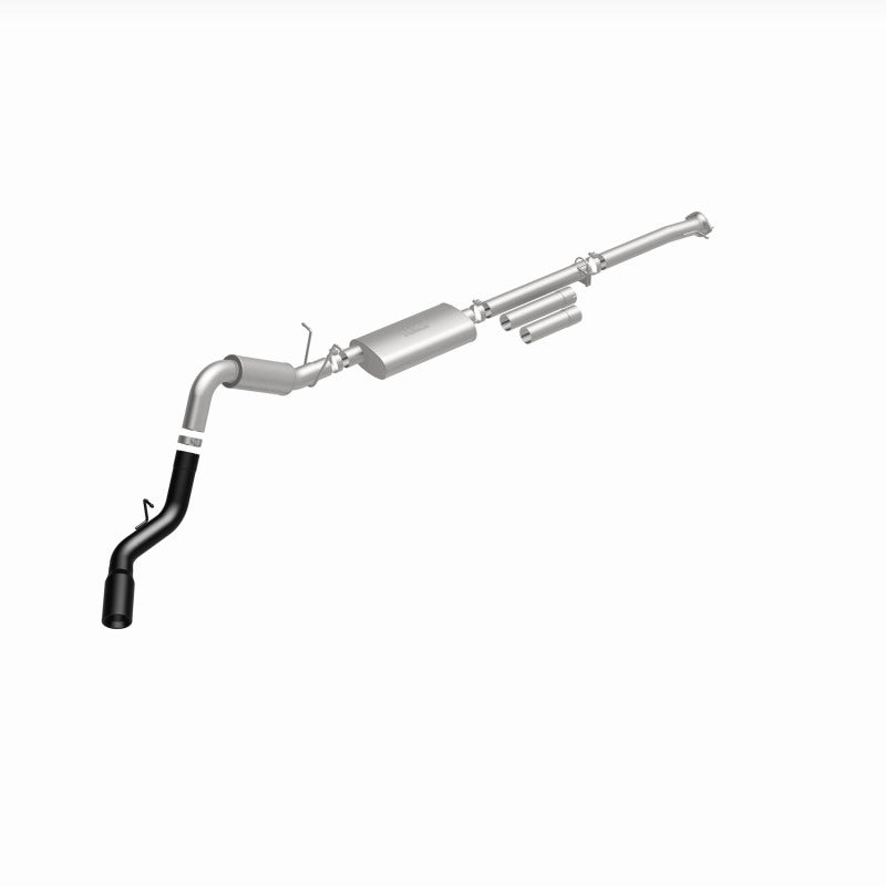 MagnaFlow 11-19 GM 2500/3500 6.0L 4in Single Passenger Side Rear Exit Cat-Back Exhaust w/Black Tips