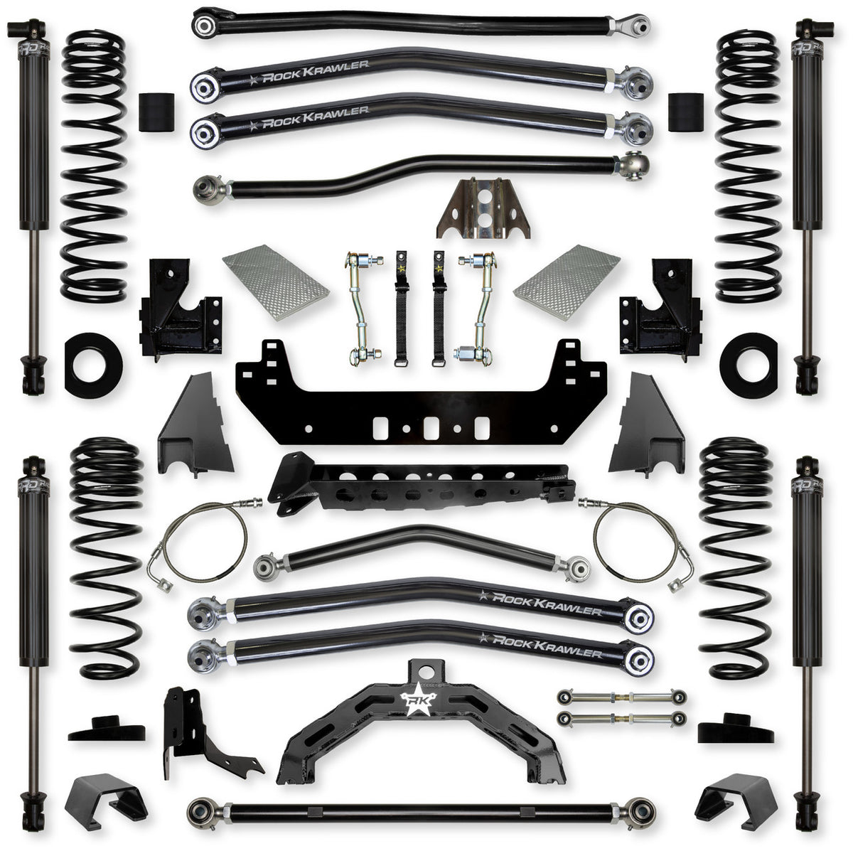 Rock Krawler 2021+ Jeep Wrangler JT (Diesel) 4.5in X Factor X2 Long Arm System - Stage 1