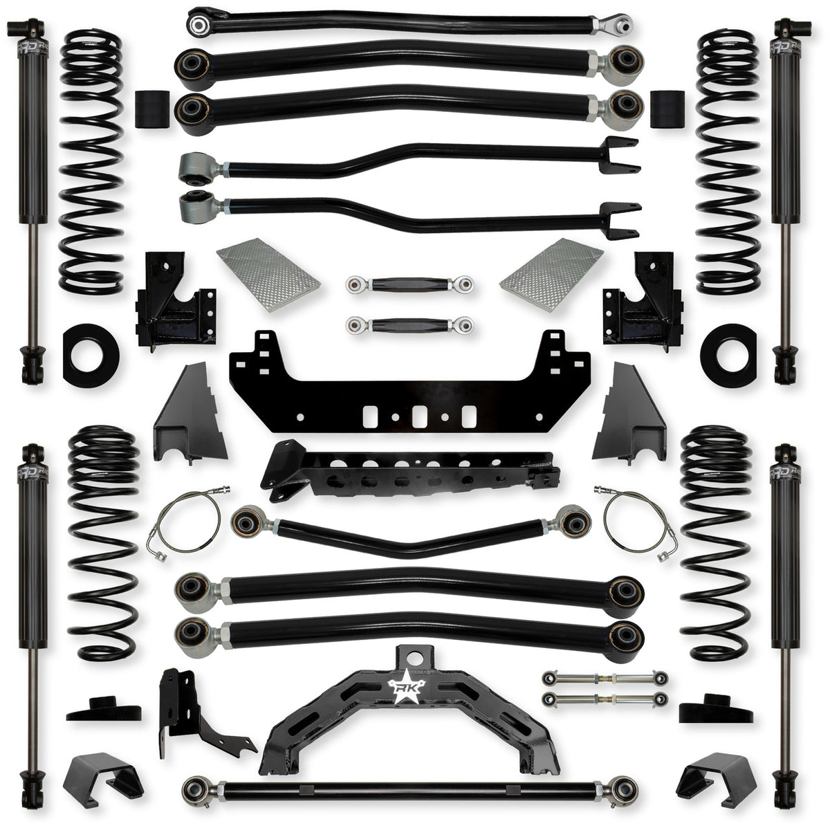 Rock Krawler 2019+ Jeep Wrangler JT 4.5in Adventure-X (No Limits) Long Arm System - Stage 1