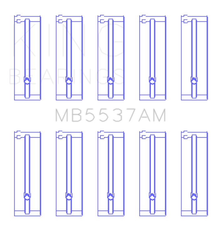 King Ford/Kia/Mazda DOHC 16 Valve/SOHC 8 Valve/SOHC 16 Valve (Size +0.5) Main Bearing Set