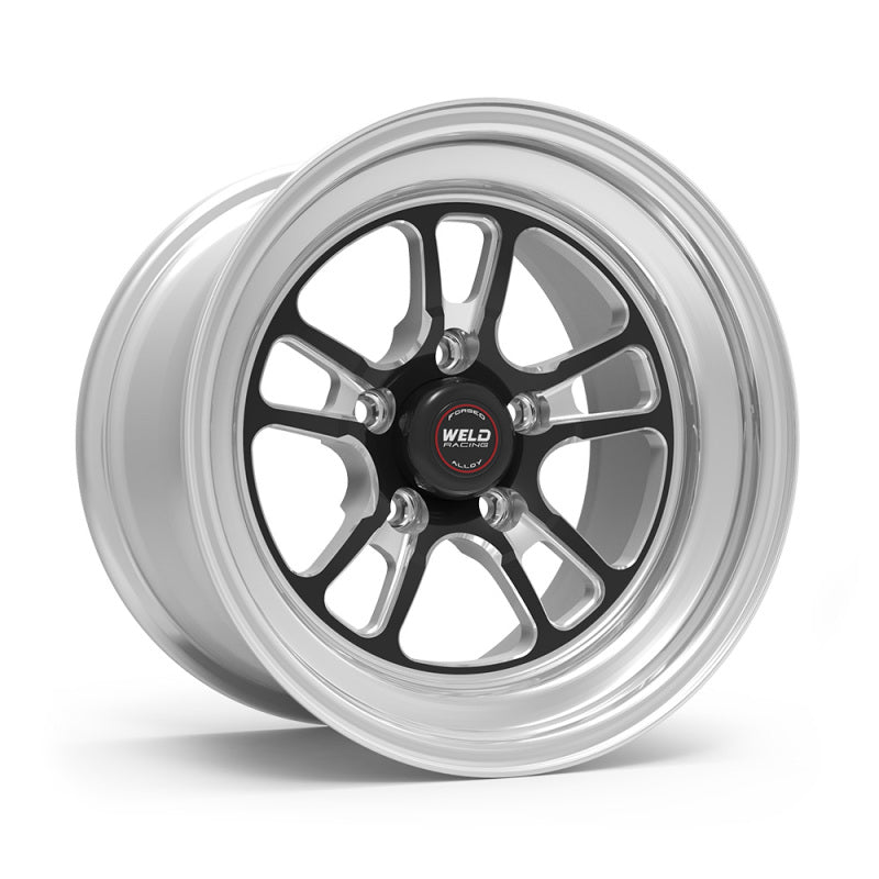 Weld S70 RT-S 15x10in / 5x114.3 BP / 7.5in. BS - Black Center - Polished Shell Wheel