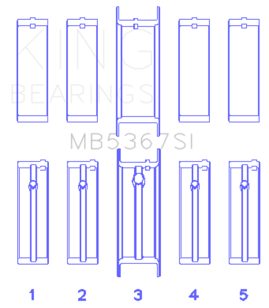 King Engine Bearings GMC 2.4L (146cu) I4 Ecotec Main Bearing Set - (Size 0.25 Oversized)