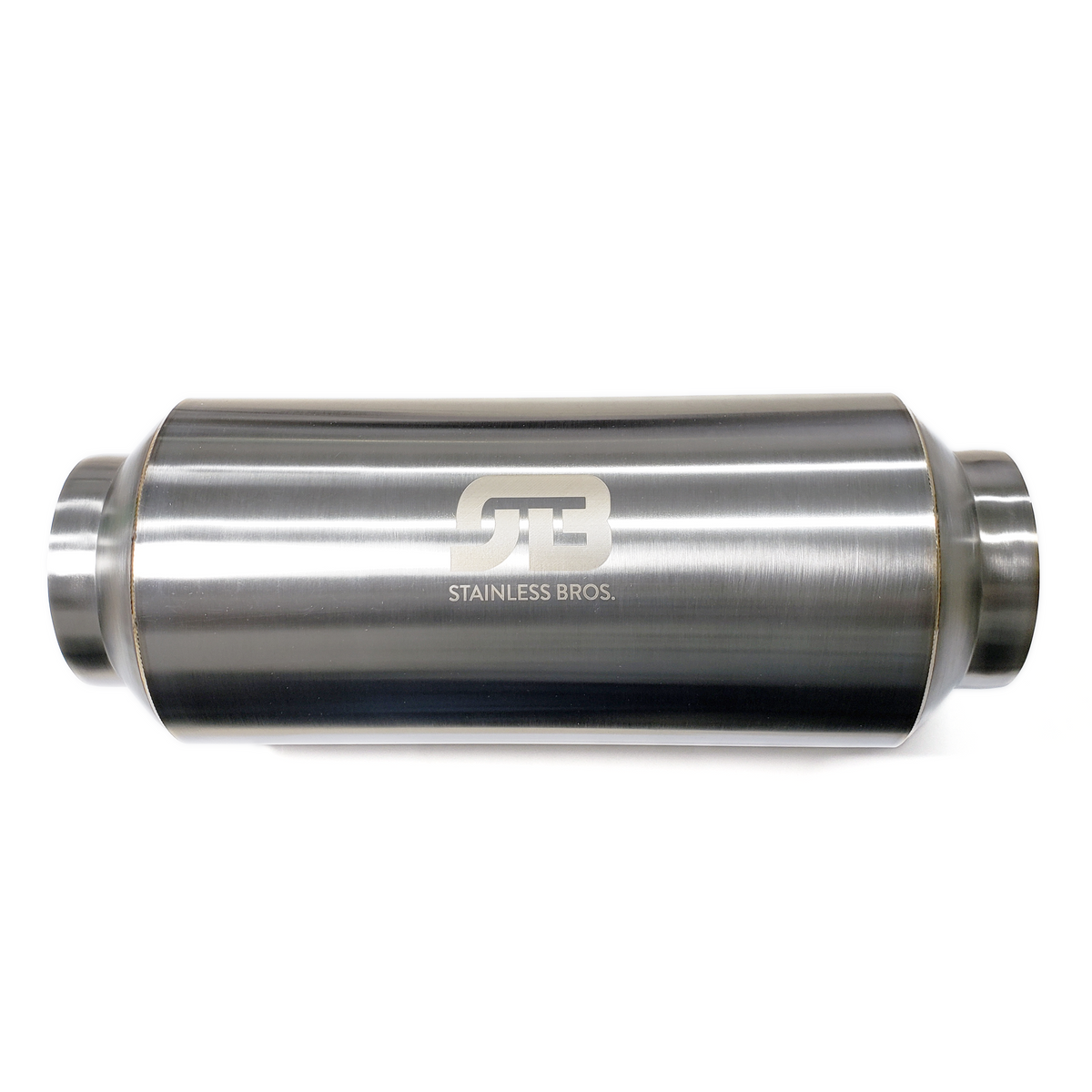 Stainless Bros 2.5in SS304 Lightweight Race Muffler 12in OAL - Polished Finish