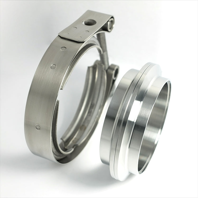 Stainless Bros 2.25in Stainless Steel V-Band Assembly (2 Flanges & 1 Clamp)