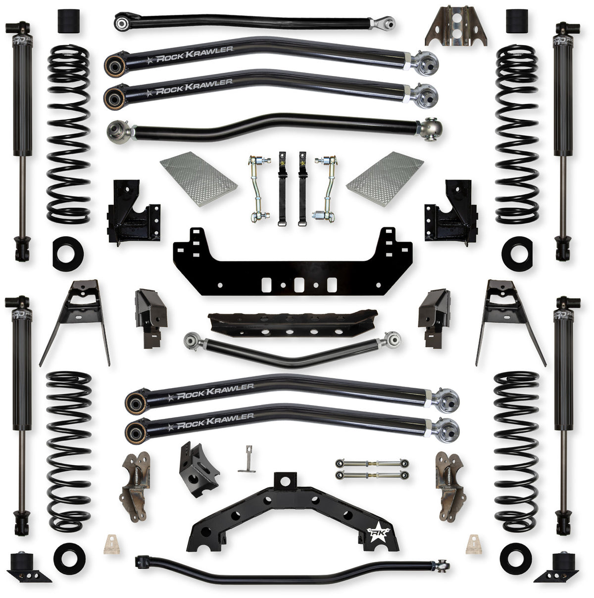 Rock Krawler 2020+ Jeep Wrangler JLU 4DR 4.5in X Factor X2 Long Arm Suspension - Stage 1