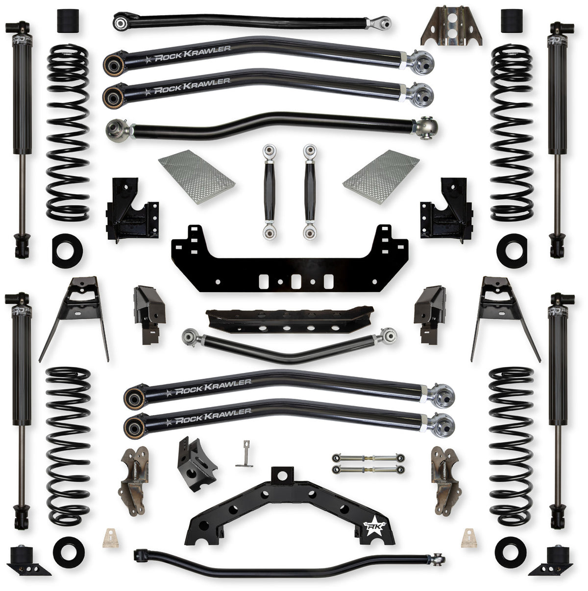 Rock Krawler 2020+ Jeep Wrangler JLU 4DR 4.5in X Factor X2 (No Limits) Long Arm Suspension - Stage 1