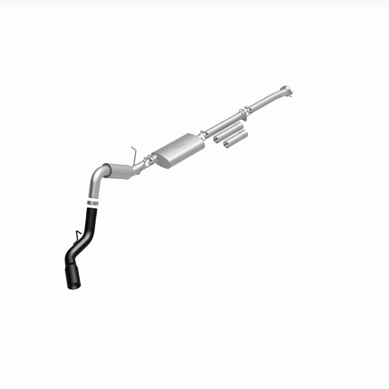 MagnaFlow 11-19 GM 2500/3500 6.0L 4in Single Passenger Side Rear Exit Cat-Back Exhaust w/Black Tips