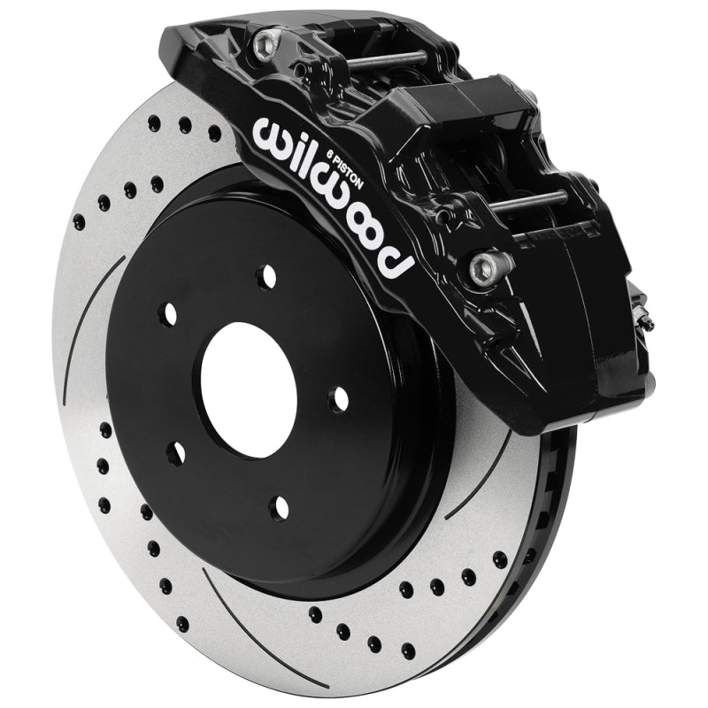 Wilwood 13-18 RAM 1500 4WD Aerolite 6R Kit 5 x 5.50in Hub - 13.38in Drilled & Slotted Rotor - Black