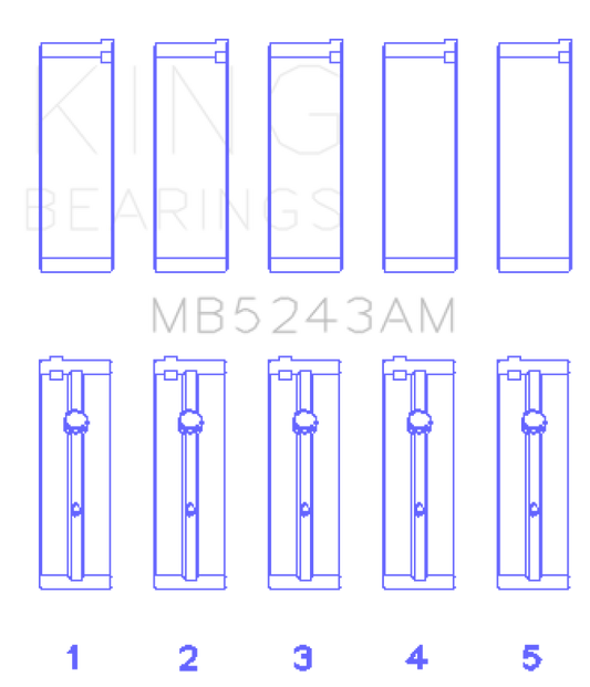 King Engine Bearings Nissan SR20DE (Size 0.25mm) Performance Main Bearing Set