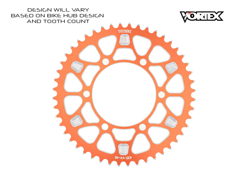 Vortex Racing V4 48 Tooth 520 Rear Sprocket - Orange