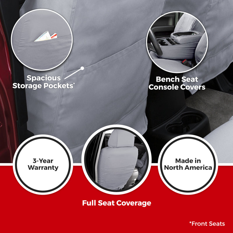 Covercraft 19-23 Ford Transit Polycotton SeatSaver Custom Third Row Seat Covers-Misty Grey