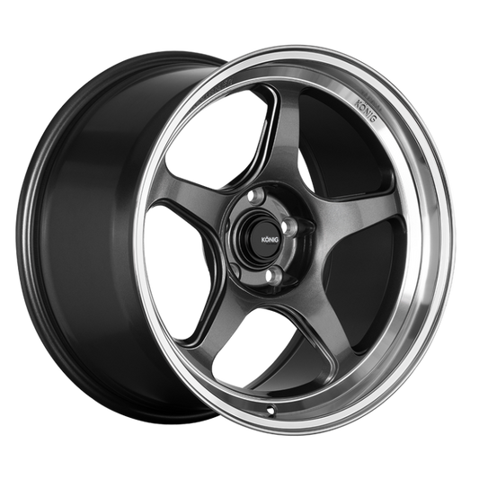 Konig Hyperspec 17x9 5x114.3 ET40 Anthracite Metallic Wheel w/ Mirror Machined Lip (Knurled Bead)