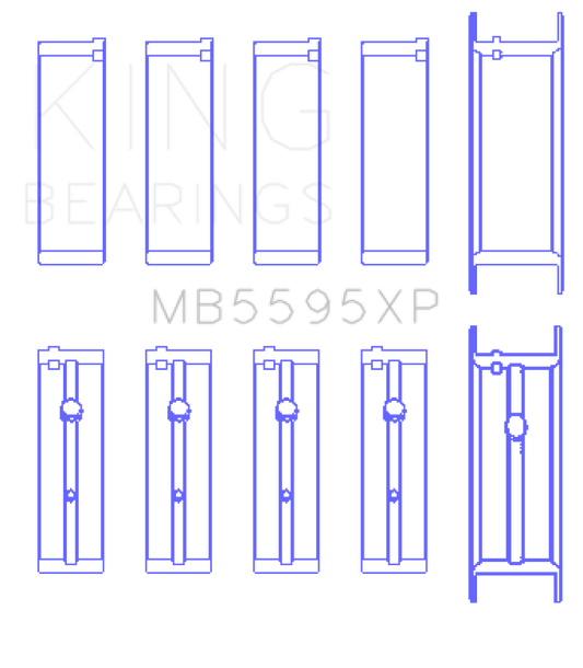 King Engine Bearings Nissan KA-24DE (Size 0.50 Oversized) Performance Main Bearing Set