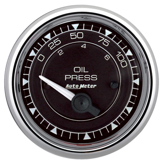 Autometer Chrono 2-1/16in 100PSI Electric Pressure Gauge - Chrome