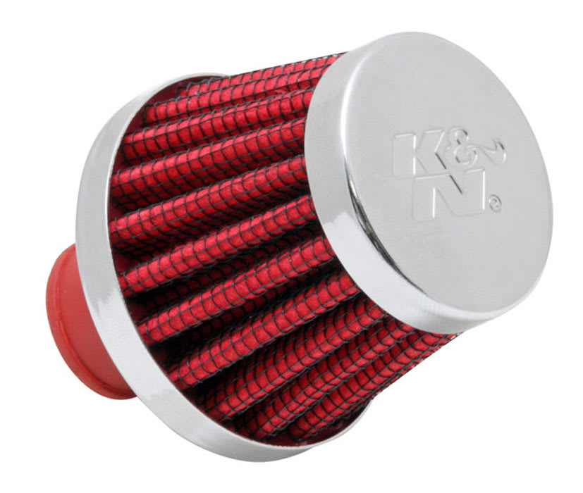 K&N 2in Base OD x .375in Flange ID x 1.75in H Rubber Base Crankcase Vent Filter Multi Lingual