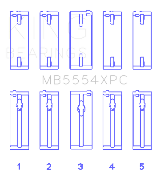 King Engine Bearings Toyota 3Sgte/16V 2.0L (Size +.026mm) Main Bearing Set
