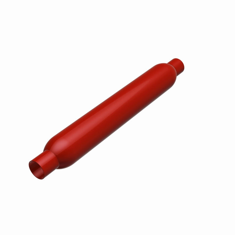 MagnaFlow Muffler Red Pack Series Glasspack 3.5in Rd 26in Body Length 2in/2in Inlet/Outlet