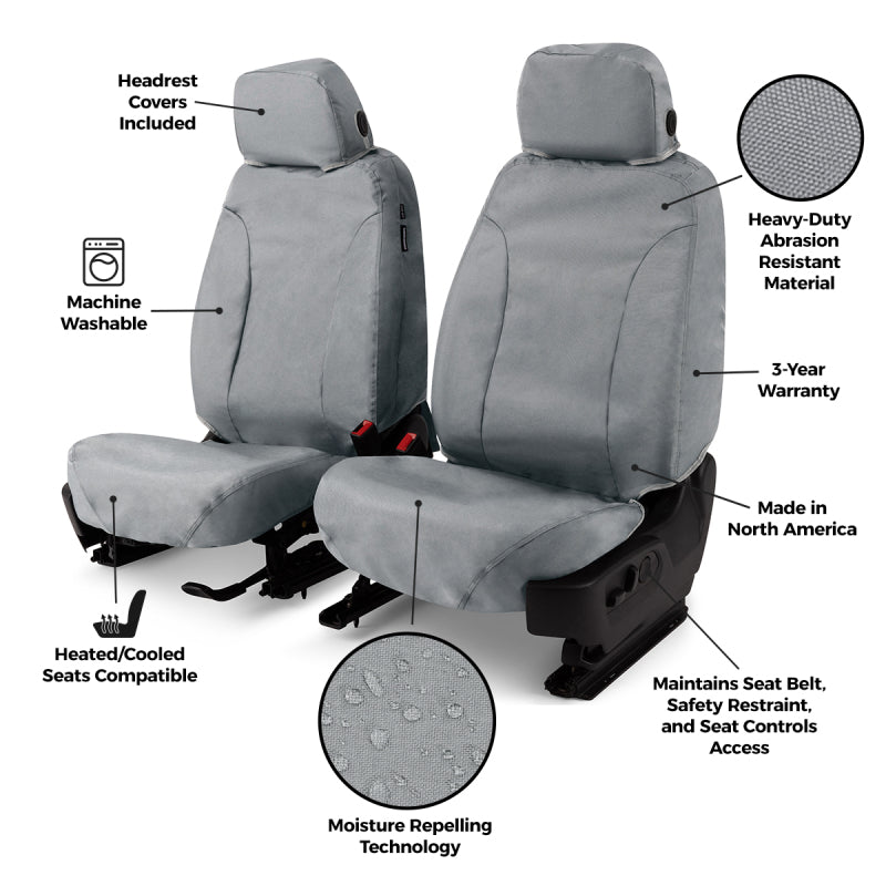 Covercraft 16-26 Ford Transit Enduro Waterproof SeatSaver Custom Front Row Seat Covers-Taupe