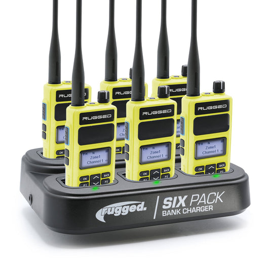 Rugged Radios 6 PACK - Choose Your Business Band Two Way Handheld Radio R1 Safety Yellow