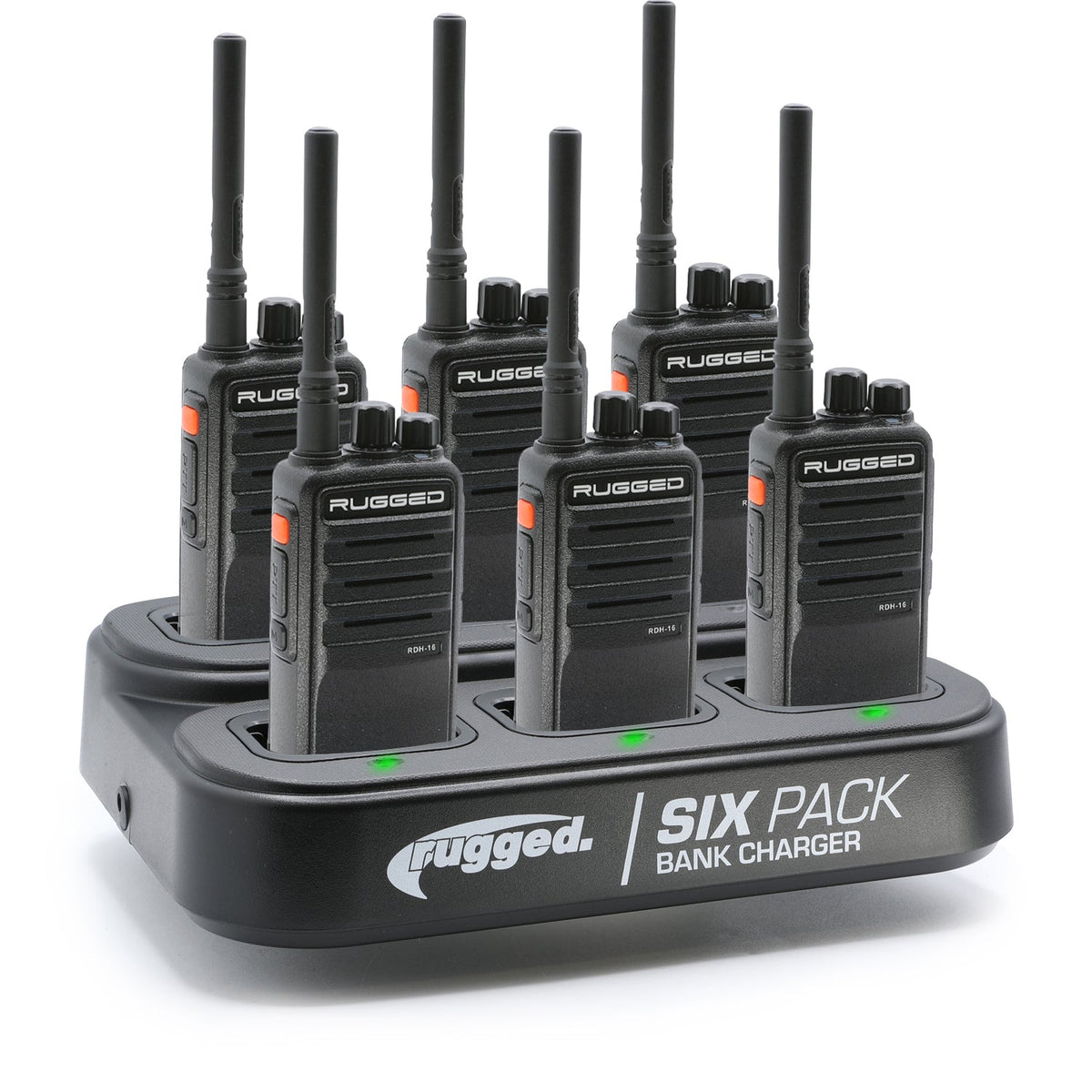 Rugged Radios 6 PACK - Choose Your Business Band Two Way Handheld Radio RDH-16 - UHF Black