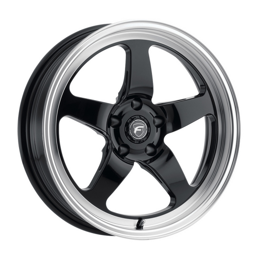 Forgestar D5 Drag 18x5 / 5x120.65 / ET-38 / 70.3 HB - Gloss Black Machined - Non-BL Wheel