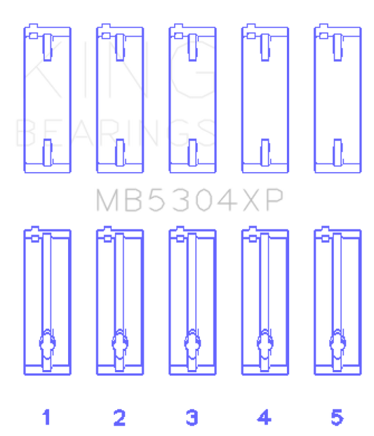 King Engine Bearings Mazda B6/B6-T/ZM/B3/B5 (Size +.025) Main Bearing Set