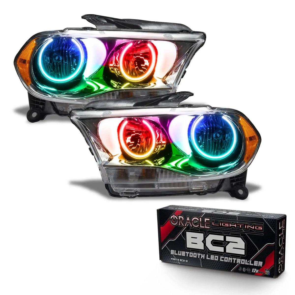 Oracle 11-13 Dodge Durango SMD HL Halogen - Chrome - ColorSHIFT w/ BC1 Controller