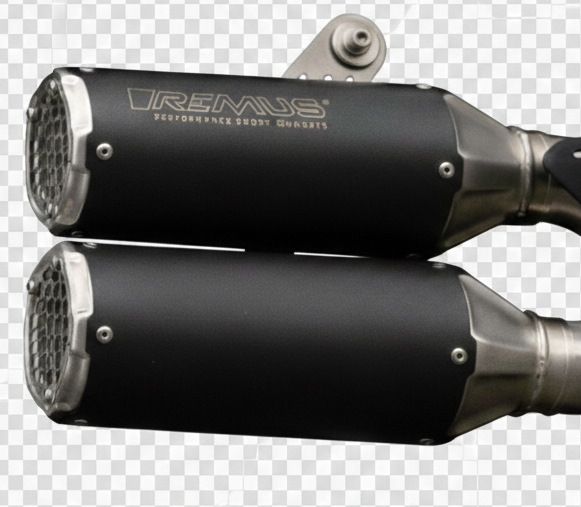 Remus 23+ Ducati Desert X/Rally BoostR Exhaust - Stainless Steel Black