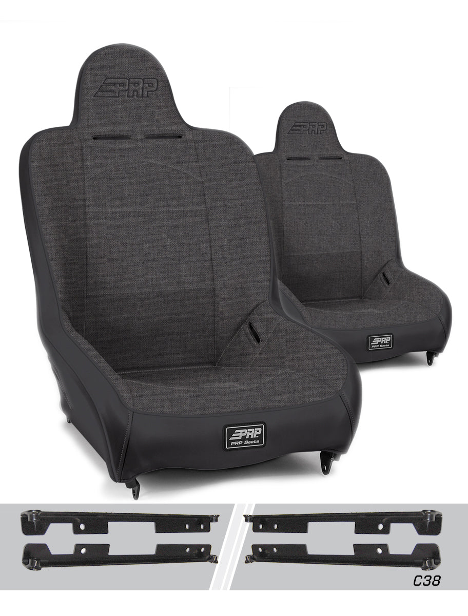 PRP Jeep Wrangler JK/JKU Premier High Back Suspension Seats Kit (Pair) - Gray