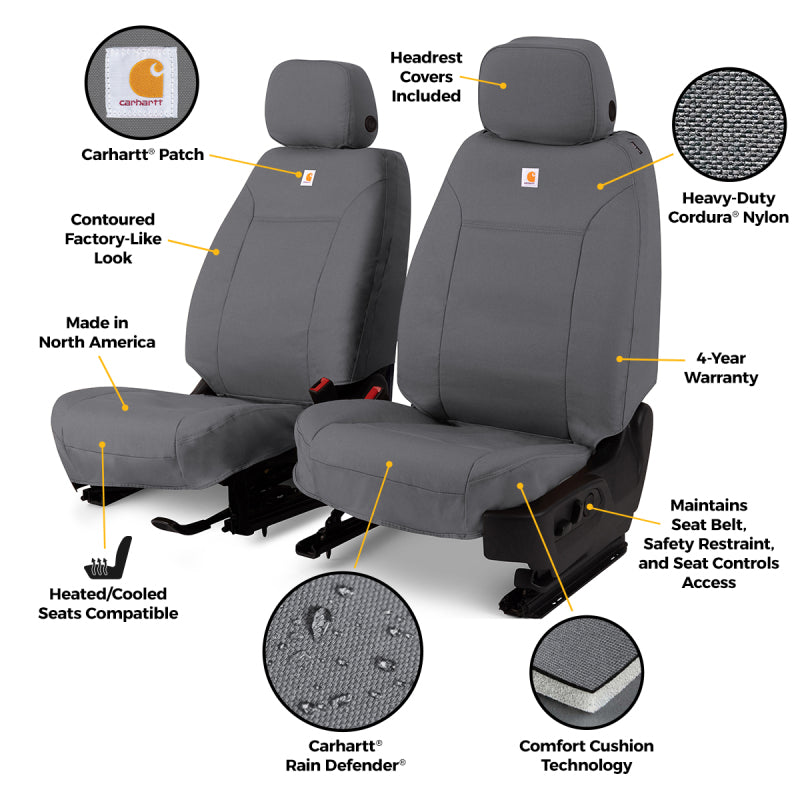 Covercraft 24-26 Toyota Tacoma Carhartt Super Dux PrecisionFit Custom 2nd Row Seat Covers - Gravel