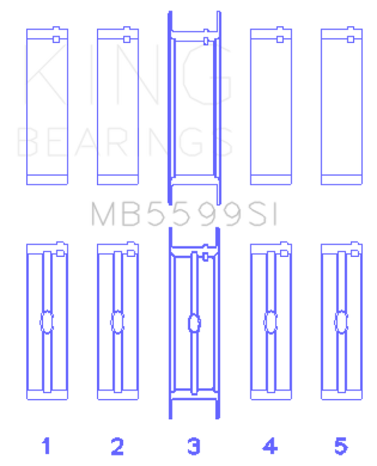 King Engine Bearings International 421CI/446CI V8 (STD Size) Crankshaft Main Bearing Set