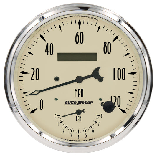 Autometer Antique Beige Tach/Speedo 5in. - 120mph & 8k RPM