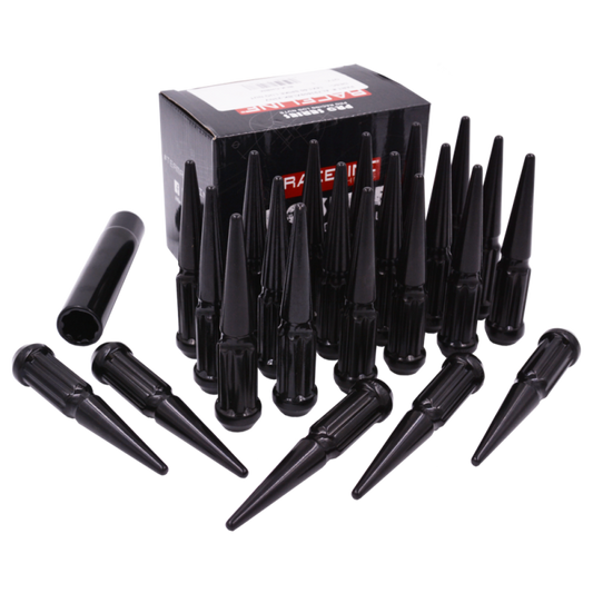 Raceline 12x1.5 XL Spike Black Lug Nuts (Set of 24)